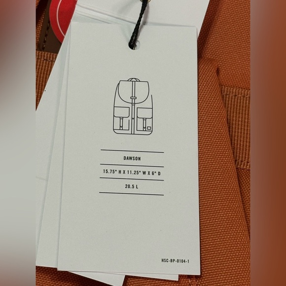 NWT Herschel Dawson Backpack Apricot Orange 20.5L Small Flaw - Picture 5 of 7